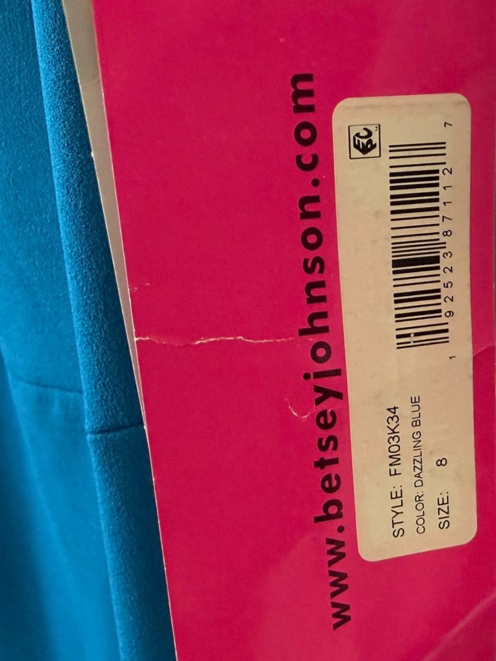 Betsey Johnson Blue Crepe Cocktail Dress Size 8 NWT - Picture 4 of 7